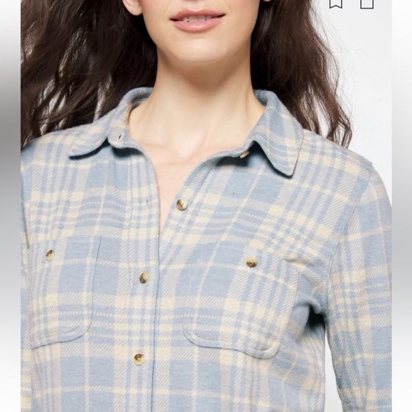 Faherty Tops - Faherty Legend Sweater Shirt in Light Blue and Cream Plaid